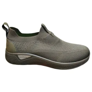 👟 Welcome Men's Olive Green Slip-On Knit Sneakers ART - Mark 01