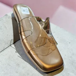 Golden Aura Transparent Strap Slides 👡 ART - D48-44