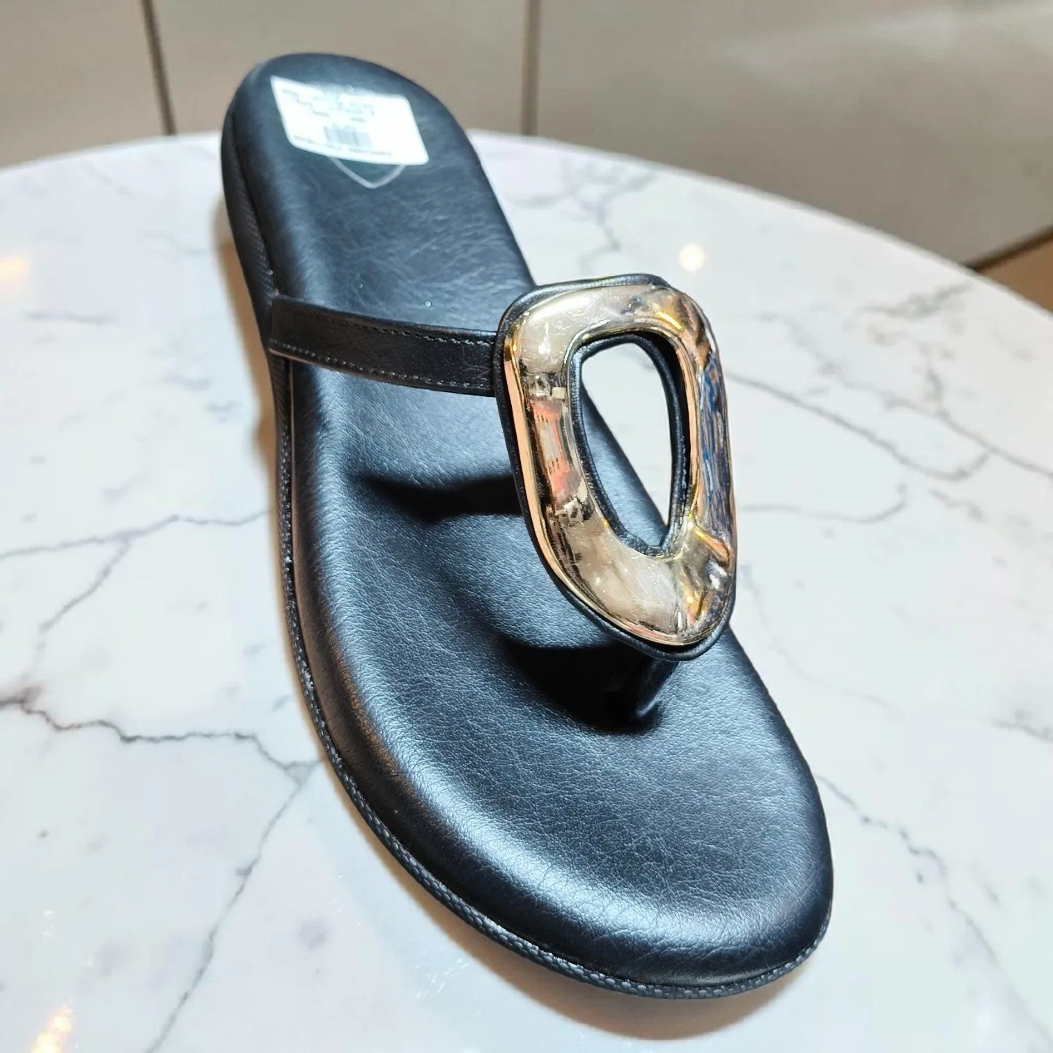 Black T-Strap Wedge SandalART - D48-35