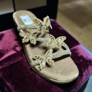 Crystal Butterfly Embellished Slide Sandals ✨ ART - D48-31