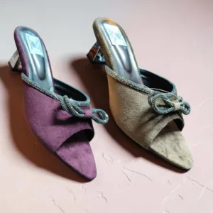 Glitz & Glam Pointed-Toe Heeled Mules ART - D48-29