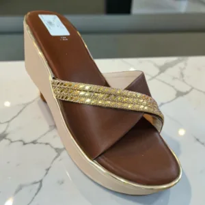 ✨ Metallic Embellished Wedge Sandals ✨ ART - D48-07