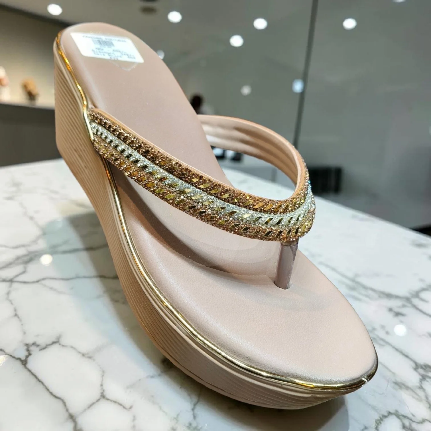 Elegant Embellished Wedge Sandals 👡 ART - D48-09