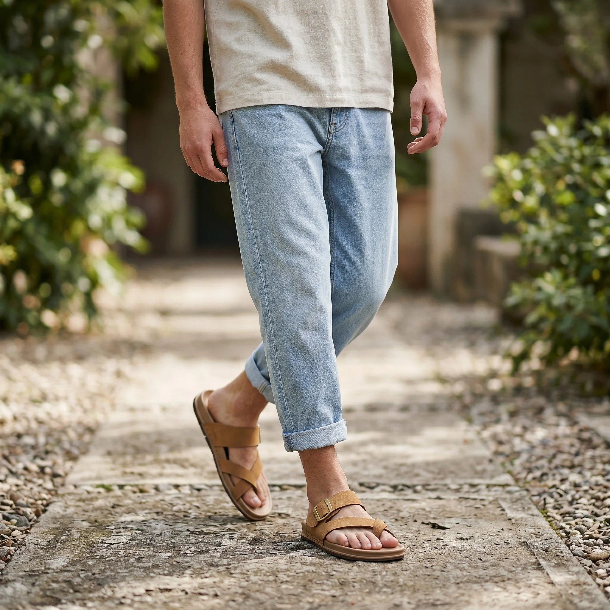 đˇď¸ Premium Tan Cross-Strap Comfort Sandals ART - 6176 - Image 2
