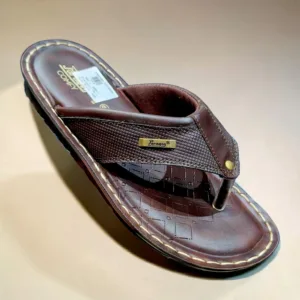 Paragon Comfort Padded Brown Thong Sandals with Stitched Detail ART - 60028