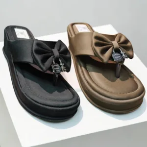 Chic Bow-Accent Platform Thong Sandals ✨ ART - D48-18