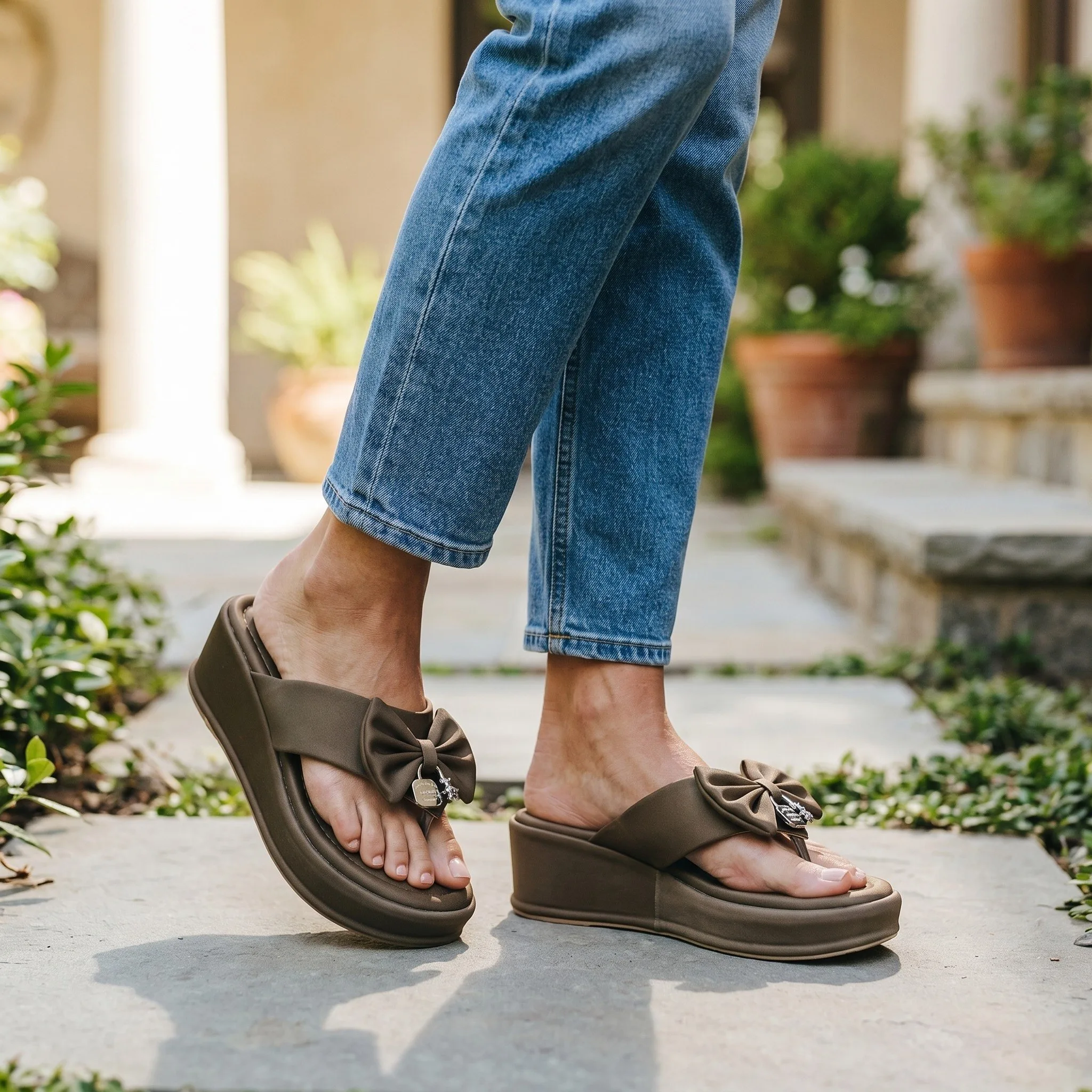 Chic Bow-Accent Platform Thong Sandals ✨ ART - D48-18 - Image 4