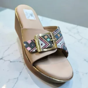✨ Boho-Chic Patterned Wedge Slides ART - D48-08