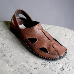 🟤 Men's Classic Brown Leather Fisherman Sandals ART - dome - 4