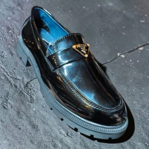 Prada Patent Leather Chunky Lug-Sole Loafers --- ART - D42-06