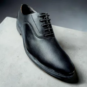 Classic Black Textured Leather Oxford Shoes 👞 ART - D44-73