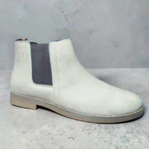 Classic Cream Leather Chelsea Boot 🥾 ART - D29-01