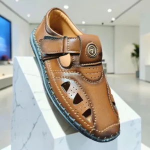 Little Steps Premium Tan Leather Fisherman Sandals for Kids --- ART - H23-03
