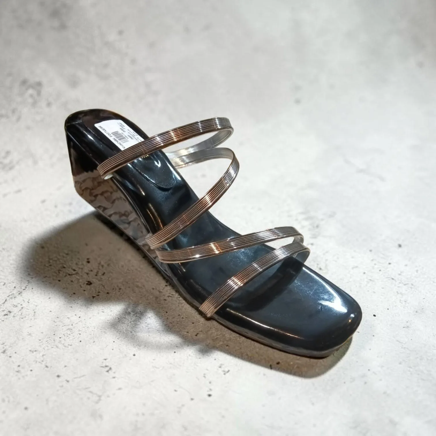 Women's Strappy Metallic Wedge Heels, Art-D49-20