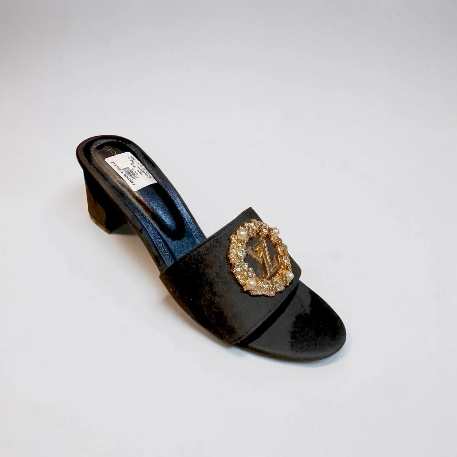 Women's Embellished Block Heel Mules, Art-D49-25