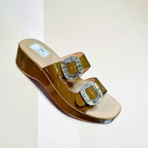 Embellished Double-Strap Wedge Sandals, Art49-50