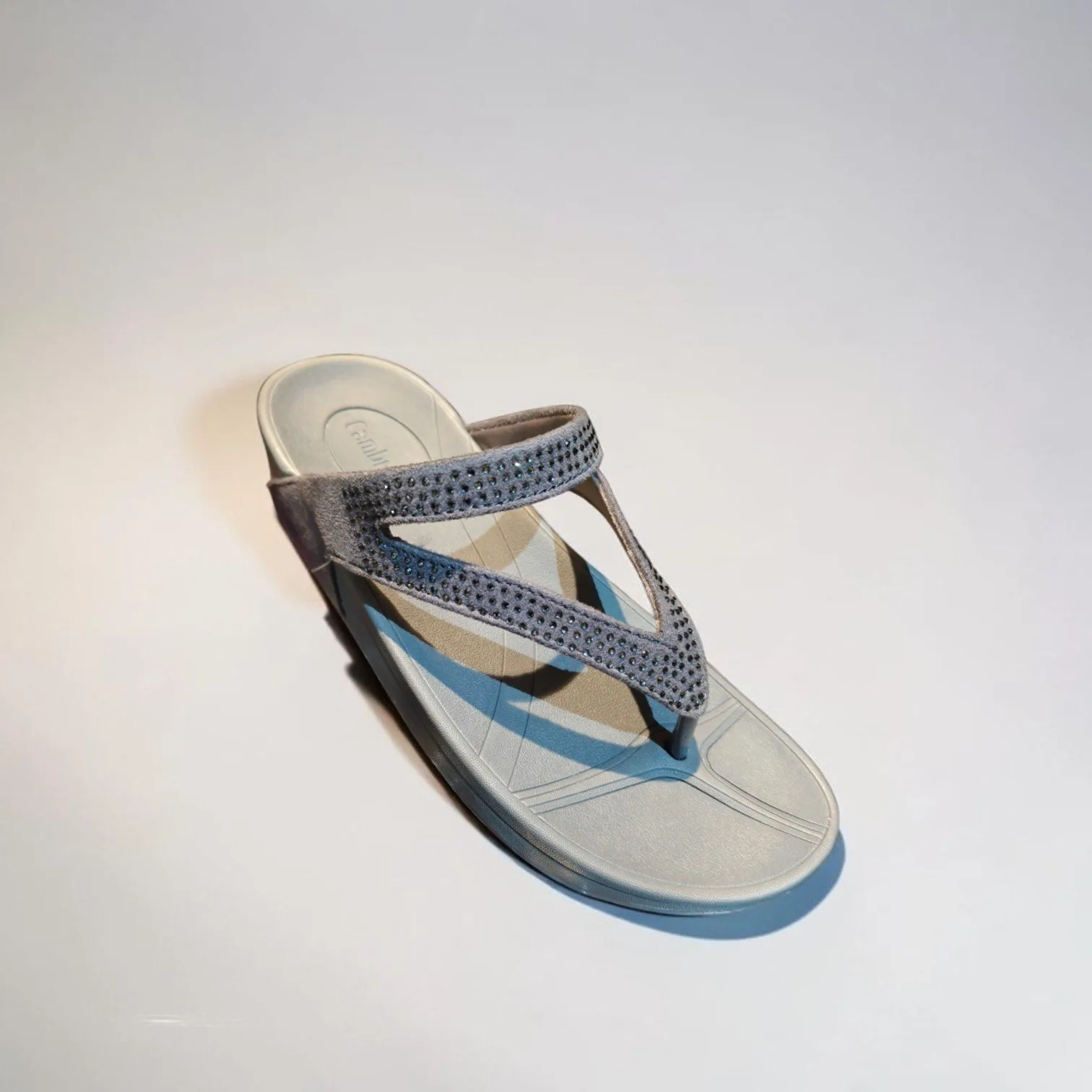 Women's Rhinestone Wedge Thong Sandal / Flip Flop, Art-Nora-2 - Image 3